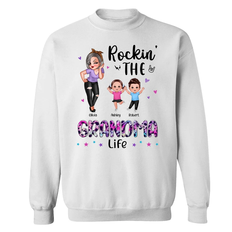 Colorful Leopard Rockin‘ Grandma Life Personalized Shirt - Image 17