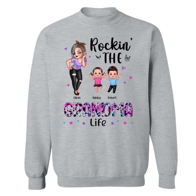Colorful Leopard Rockin‘ Grandma Life Personalized Shirt - Image 18