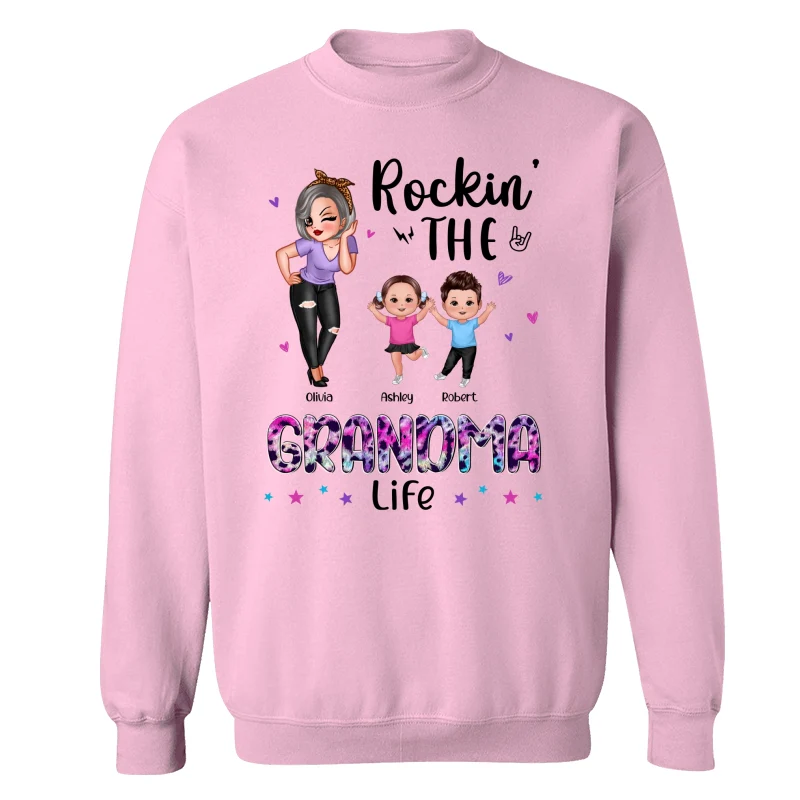 Colorful Leopard Rockin‘ Grandma Life Personalized Shirt - Image 19