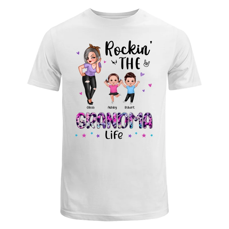 Colorful Leopard Rockin‘ Grandma Life Personalized Shirt - Image 5