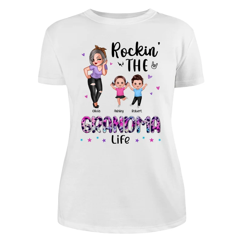 Colorful Leopard Rockin‘ Grandma Life Personalized Shirt - Image 9