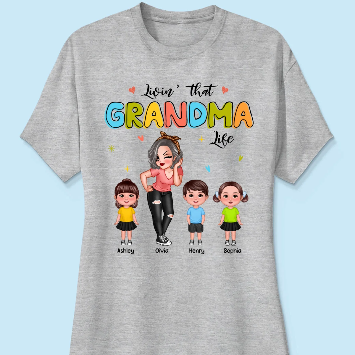 Colorful Livin‘ That Grandma Life Gift For Grandma Personalized Shirt - Image 10