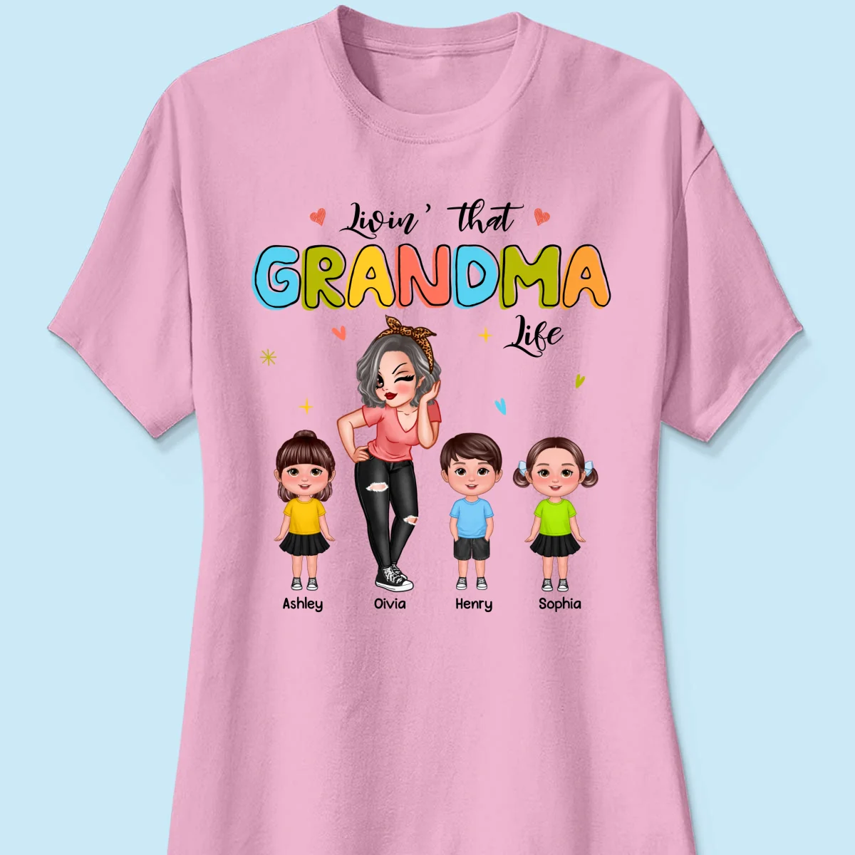 Colorful Livin‘ That Grandma Life Gift For Grandma Personalized Shirt - Image 11