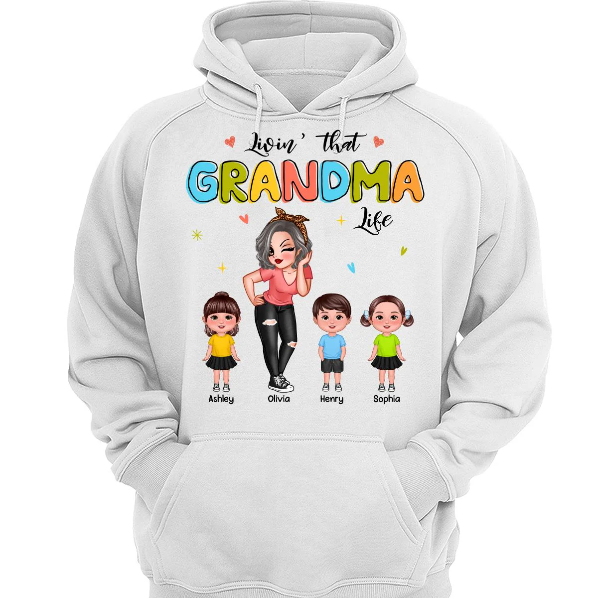 Colorful Livin‘ That Grandma Life Gift For Grandma Personalized Shirt - Image 3