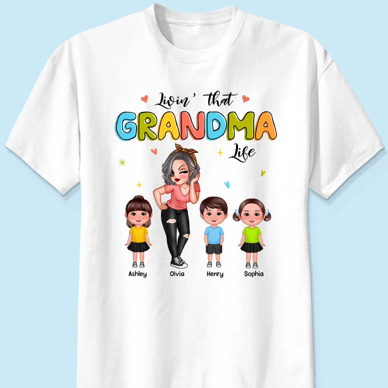 Colorful Livin‘ That Grandma Life Gift For Grandma Personalized Shirt - Image 5