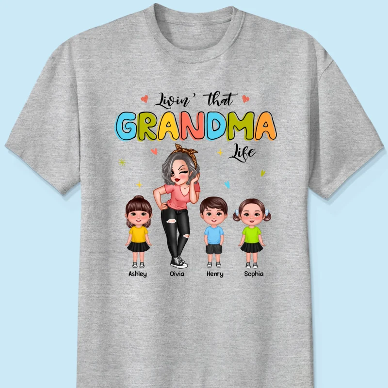 Colorful Livin‘ That Grandma Life Gift For Grandma Personalized Shirt - Image 6