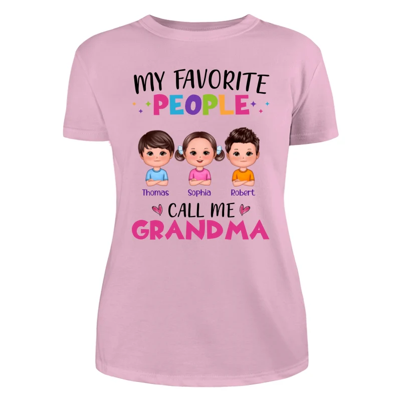 Colorful My Favorite People Call Me Grandma Doll Kids Personalized Shirt - Image 11