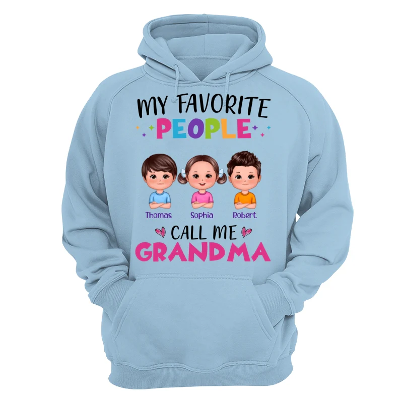 Colorful My Favorite People Call Me Grandma Doll Kids Personalized Shirt - Image 16