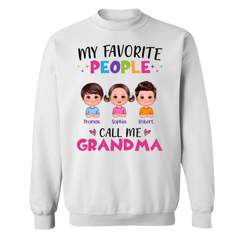 Colorful My Favorite People Call Me Grandma Doll Kids Personalized Shirt - Image 17