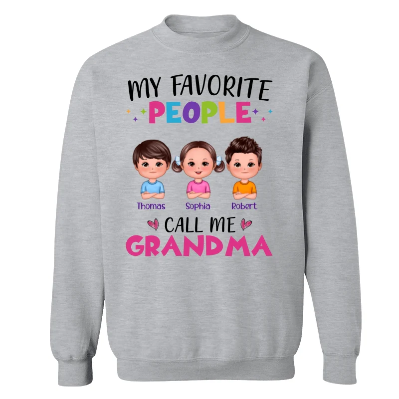 Colorful My Favorite People Call Me Grandma Doll Kids Personalized Shirt - Image 18