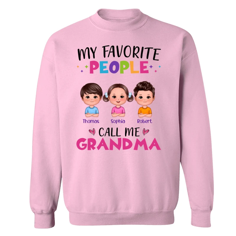 Colorful My Favorite People Call Me Grandma Doll Kids Personalized Shirt - Image 19