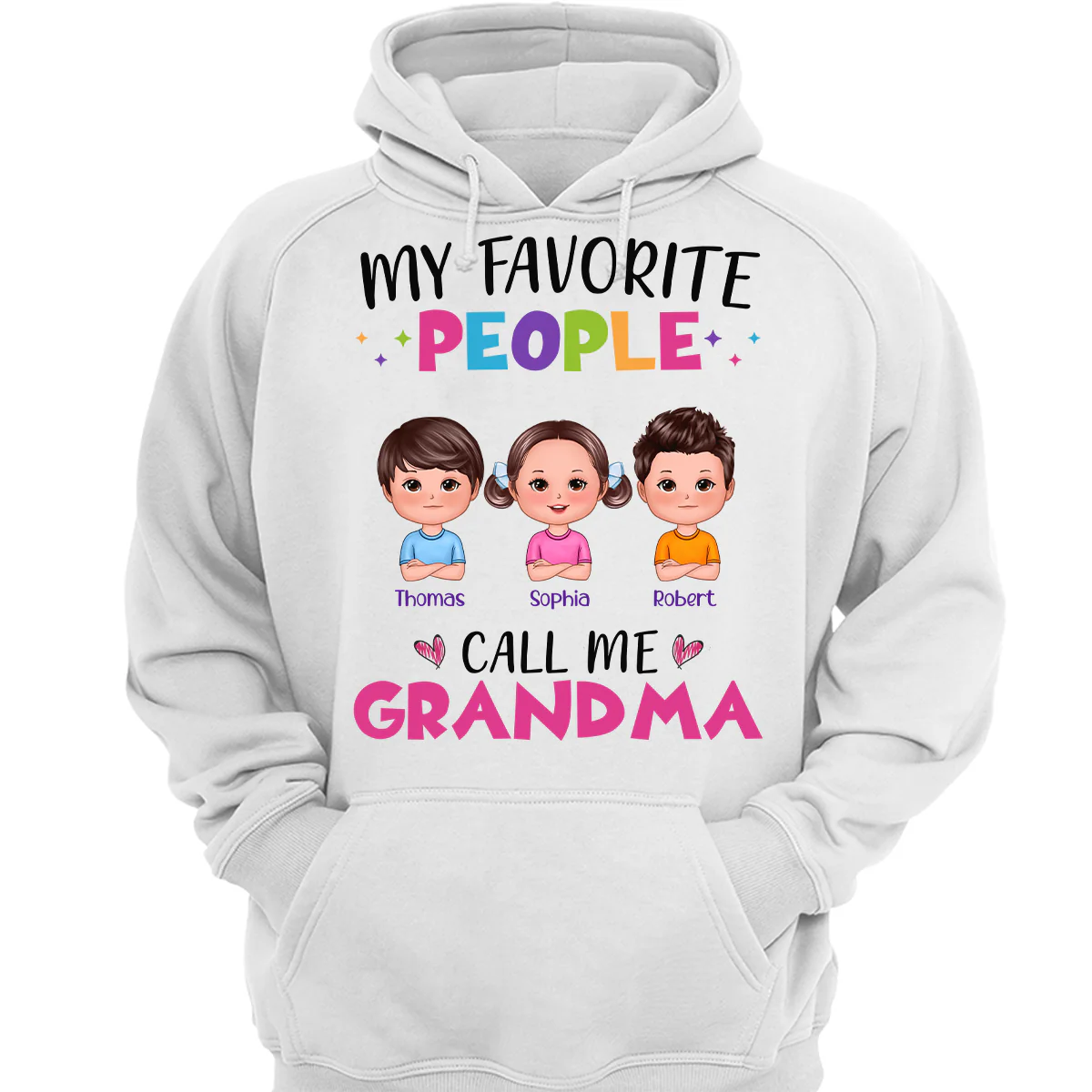 Colorful My Favorite People Call Me Grandma Doll Kids Personalized Shirt - Image 3