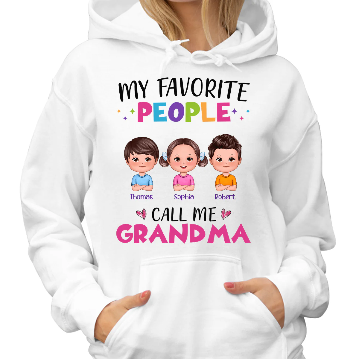 Colorful My Favorite People Call Me Grandma Doll Kids Personalized Shirt - Image 4