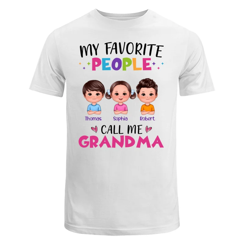 Colorful My Favorite People Call Me Grandma Doll Kids Personalized Shirt - Image 5