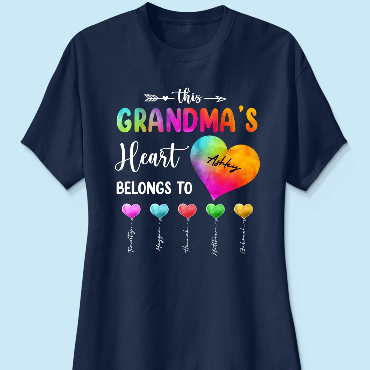 Colorful Patterned This Grandma Heart Belongs To Personalized Shirt - Image 11
