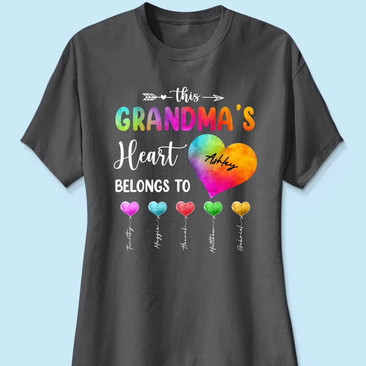 Colorful Patterned This Grandma Heart Belongs To Personalized Shirt - Image 12