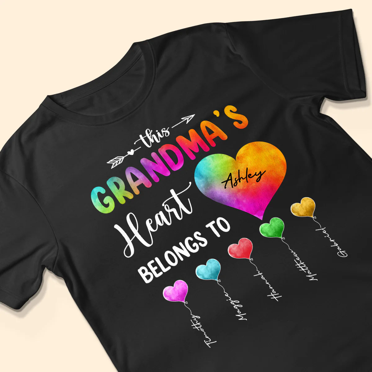 Colorful Patterned This Grandma Heart Belongs To Personalized Shirt - Image 3