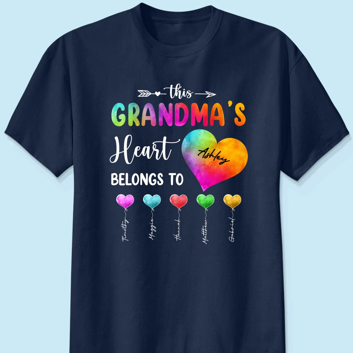 Colorful Patterned This Grandma Heart Belongs To Personalized Shirt - Image 8