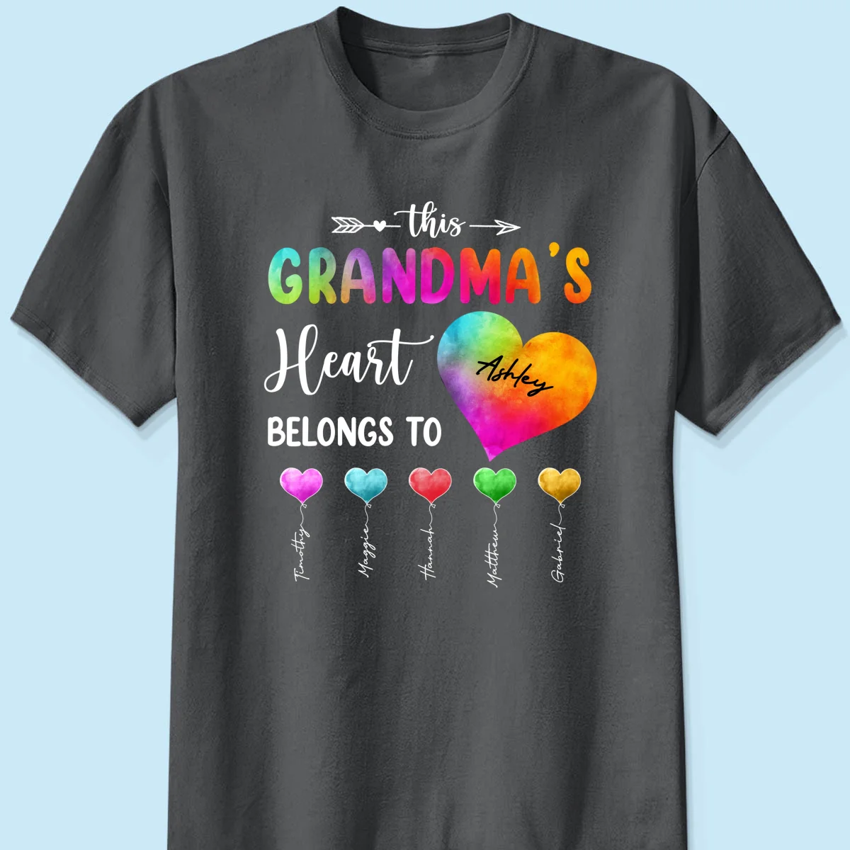 Colorful Patterned This Grandma Heart Belongs To Personalized Shirt - Image 9