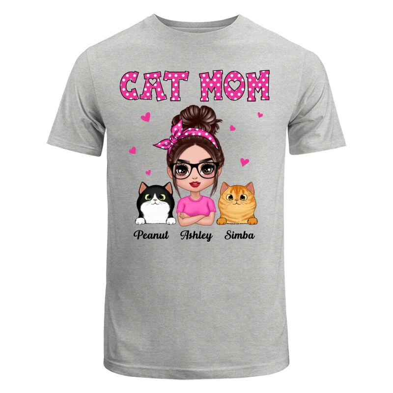Colorful Polka Dot Pattern Doll Cat Mom Personalized Shirt - Image 6