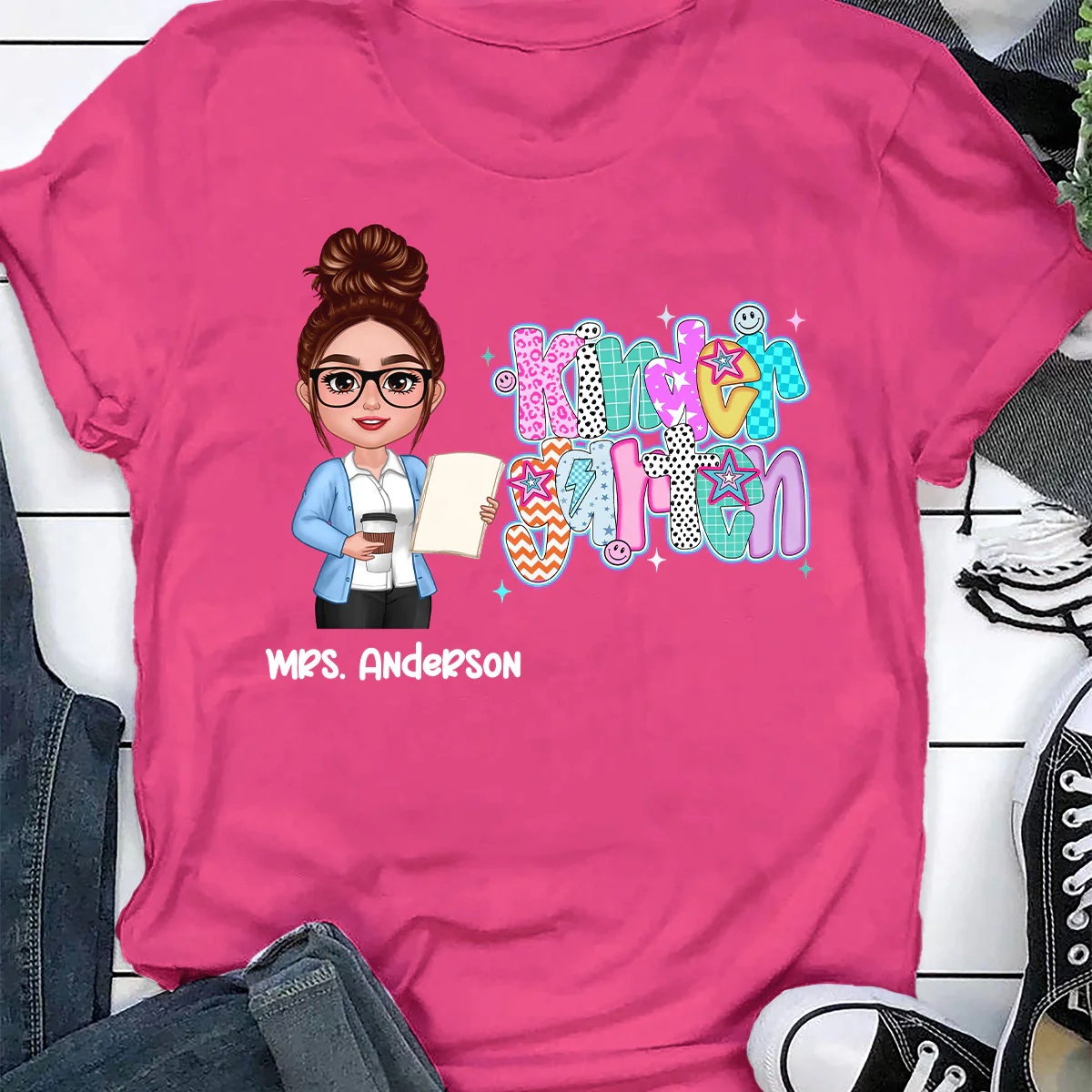 Colorful Preppy Style Teacher Custom Grade Personalized Shirt - Image 4