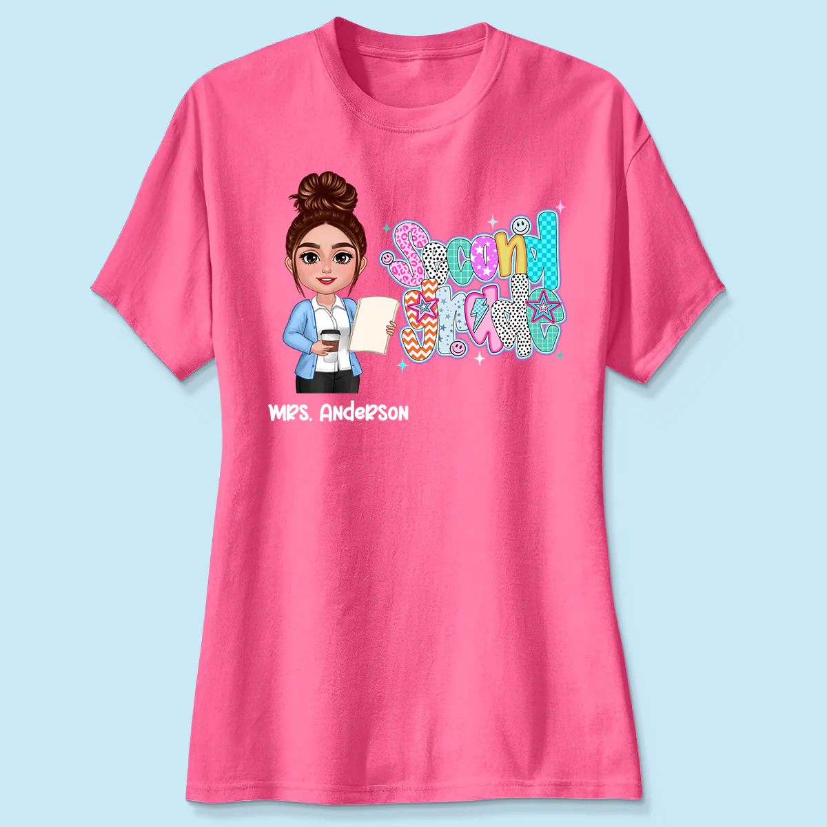 Colorful Preppy Style Teacher Custom Grade Personalized Shirt - Image 7