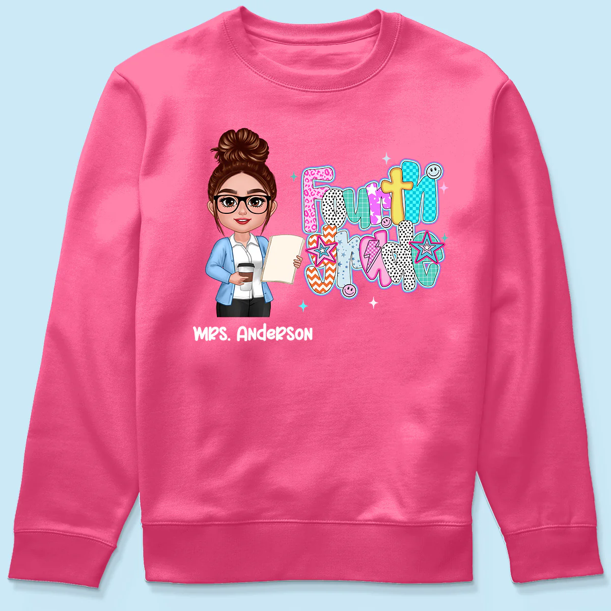 Colorful Preppy Style Teacher Custom Grade Personalized Shirt - Image 8