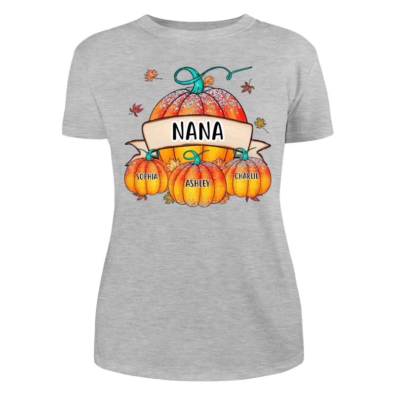 Colorful Pumpkins Grandma Mom Kids Fall Season Personalized Shirt - Image 10