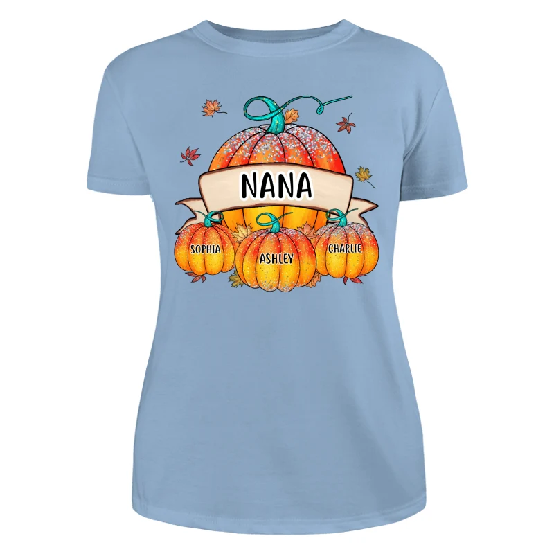 Colorful Pumpkins Grandma Mom Kids Fall Season Personalized Shirt - Image 12