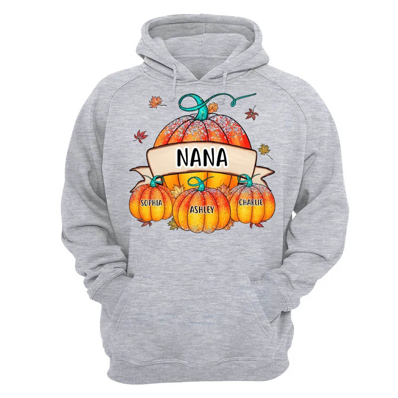 Colorful Pumpkins Grandma Mom Kids Fall Season Personalized Shirt - Image 14