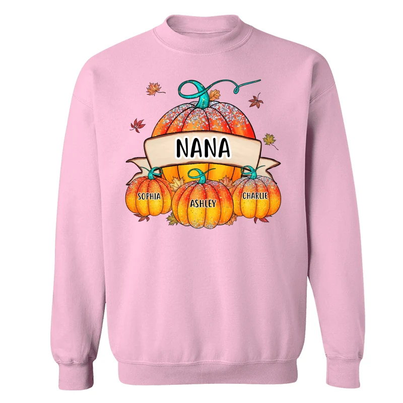 Colorful Pumpkins Grandma Mom Kids Fall Season Personalized Shirt - Image 19