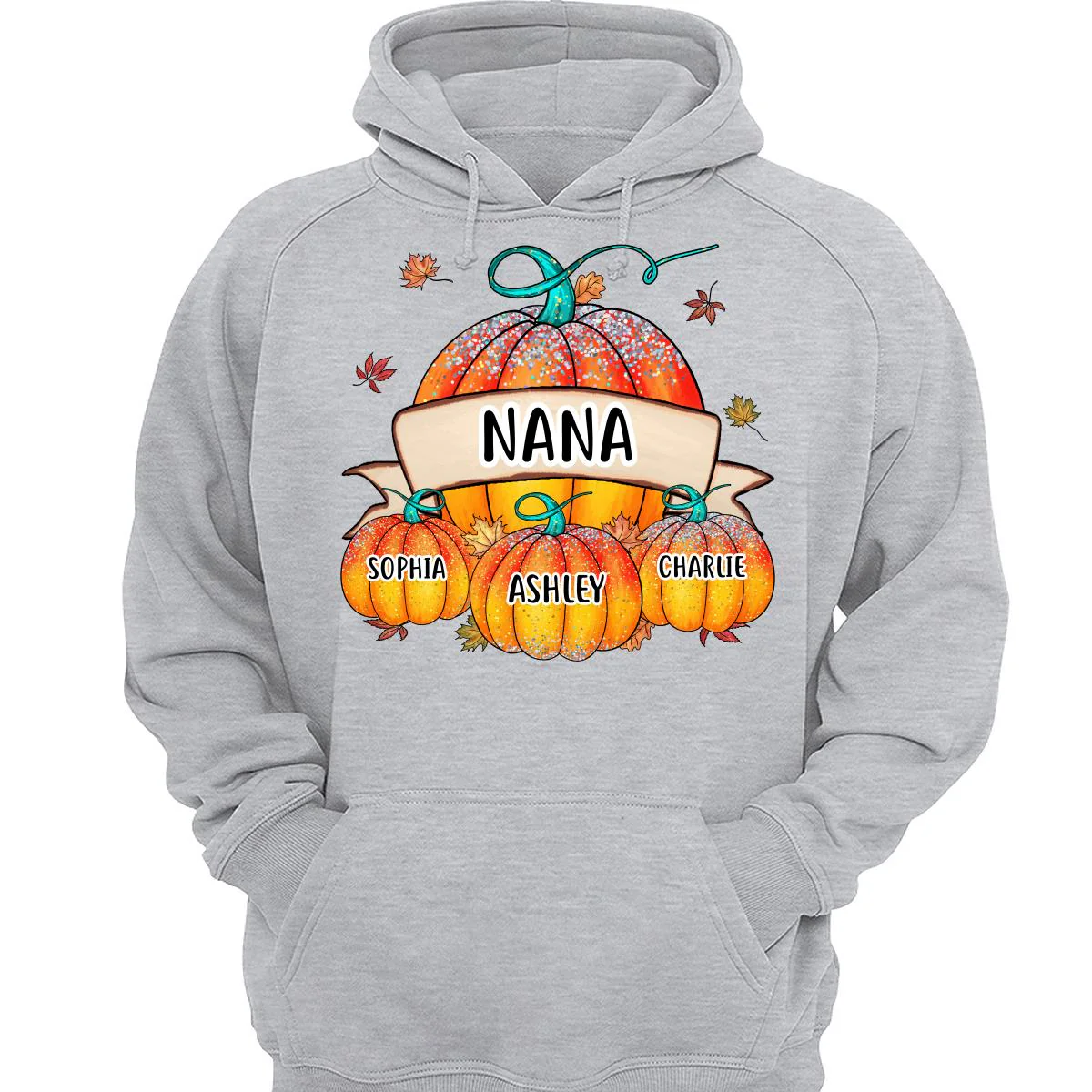 Colorful Pumpkins Grandma Mom Kids Fall Season Personalized Shirt - Image 3