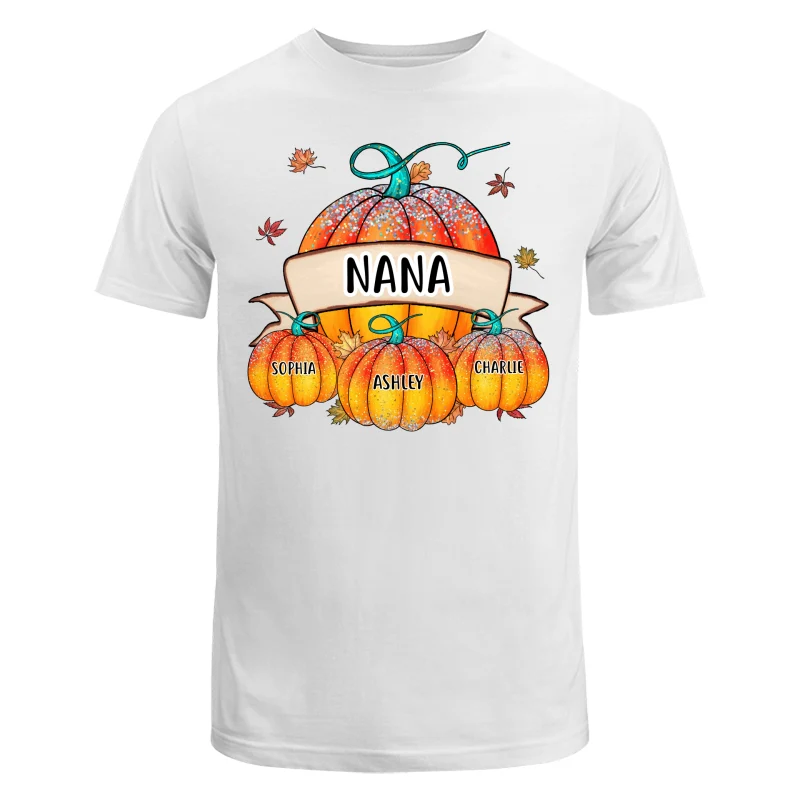 Colorful Pumpkins Grandma Mom Kids Fall Season Personalized Shirt - Image 5