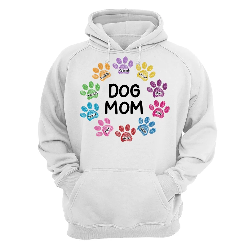 Colorful Sketch Paws Dog Mom Personalized Shirt - Image 13