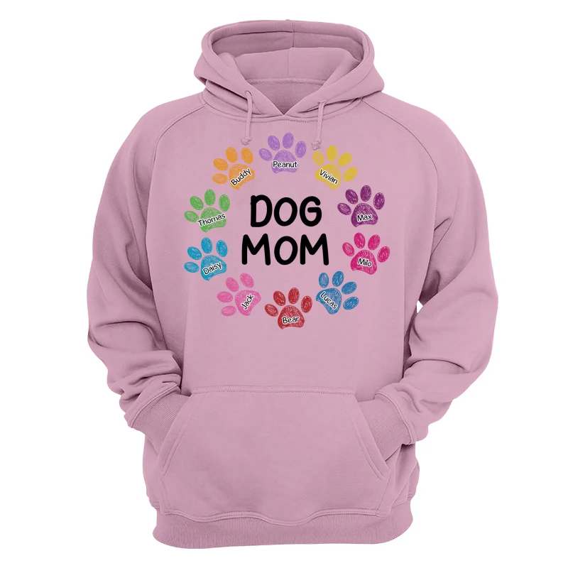 Colorful Sketch Paws Dog Mom Personalized Shirt - Image 15