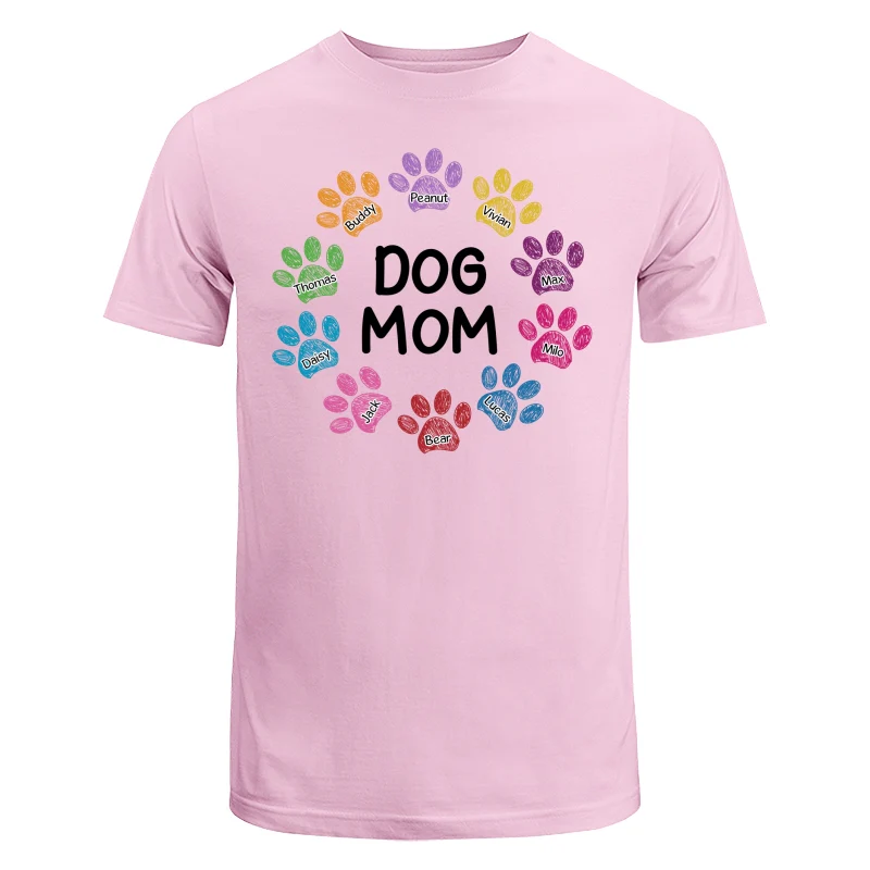 Colorful Sketch Paws Dog Mom Personalized Shirt - Image 7