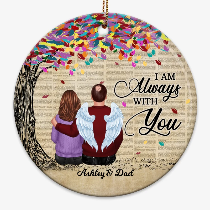 Colorful Tree Memorial Personalized Circle Ornament - Image 3