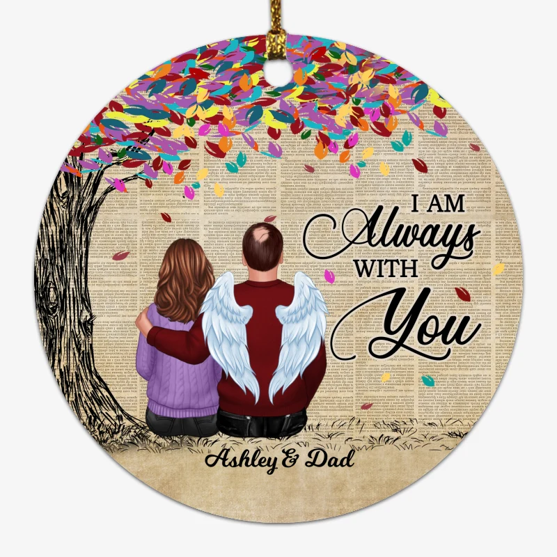 Colorful Tree Memorial Personalized Circle Ornament - Image 4