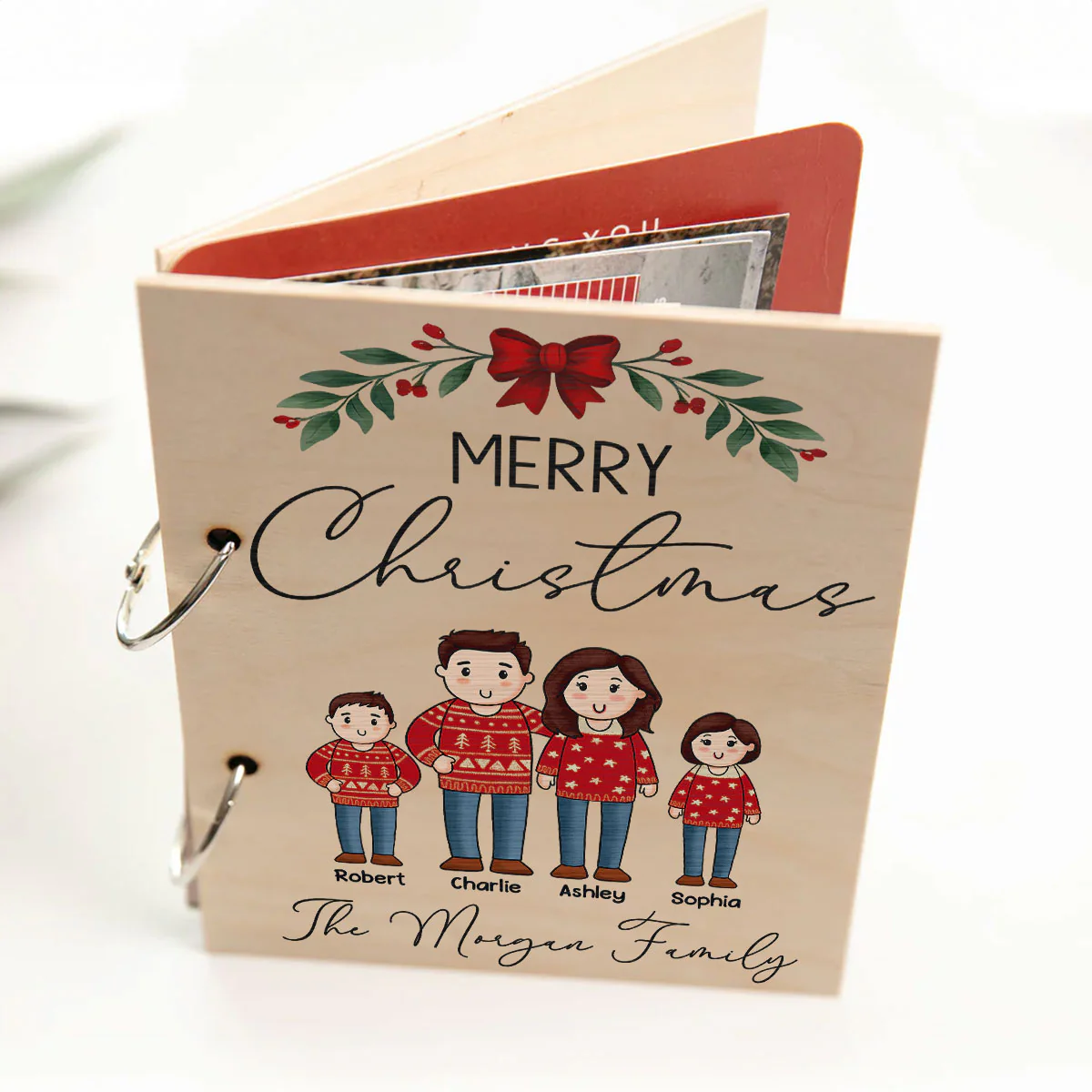 Comic Family Cards Of Christmas Past Personalized Card Keeper Card Organizer - Image 6