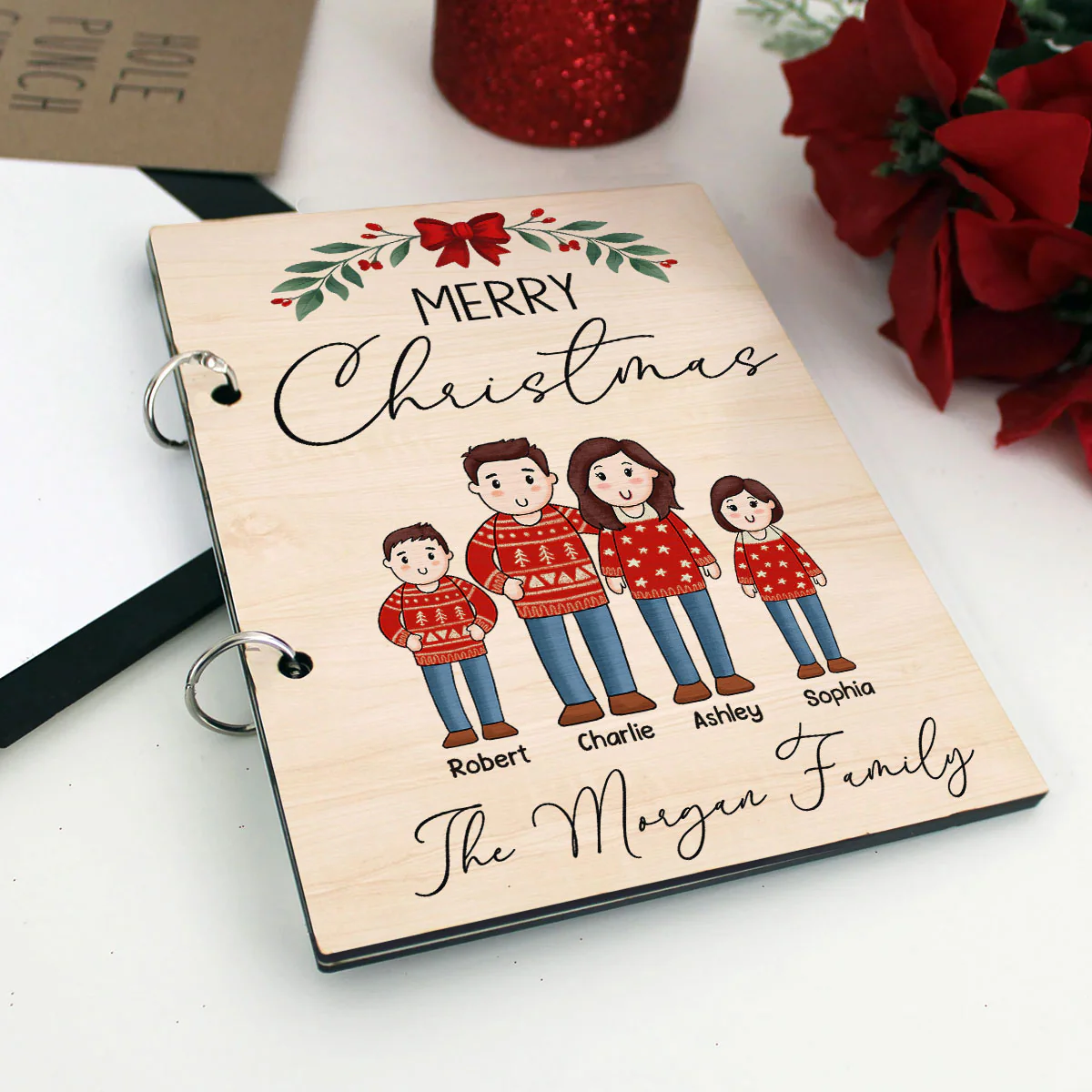 Comic Family Cards Of Christmas Past Personalized Card Keeper Card Organizer - Image 7