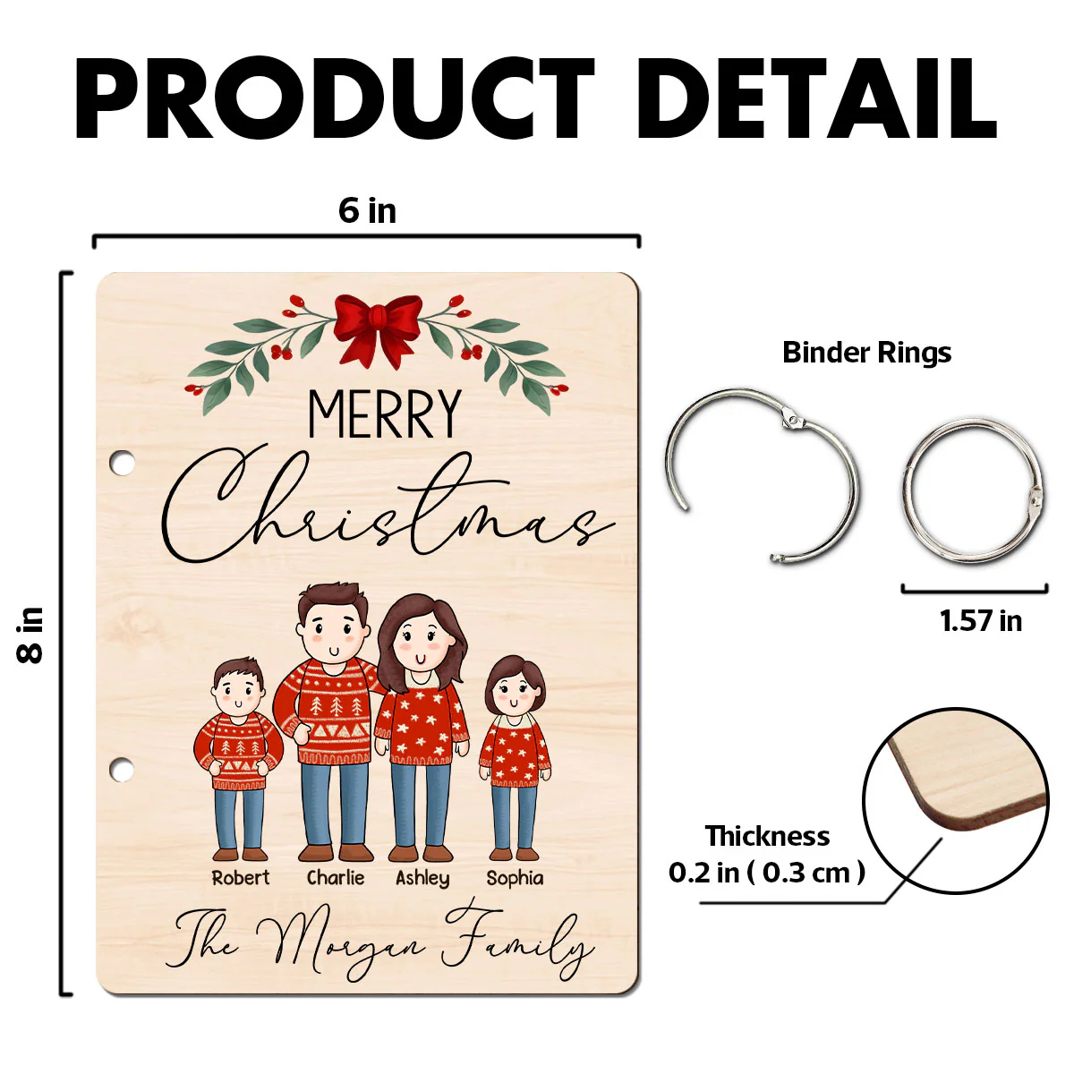 Comic Family Cards Of Christmas Past Personalized Card Keeper Card Organizer - Image 9