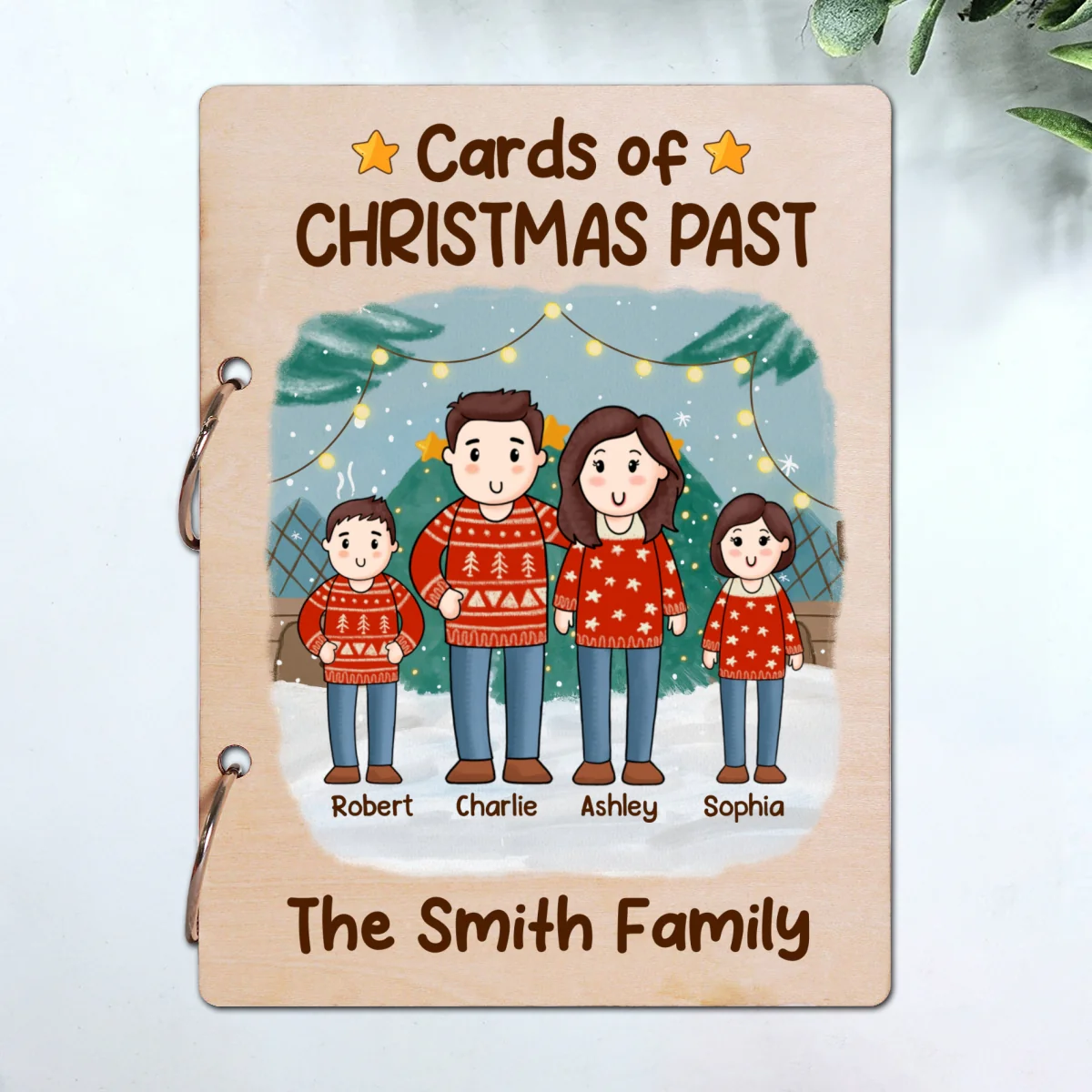 Comic Family Christmas Personalized Card Keeper, Card Holder, Card Book, Cards Keepsake - Image 10