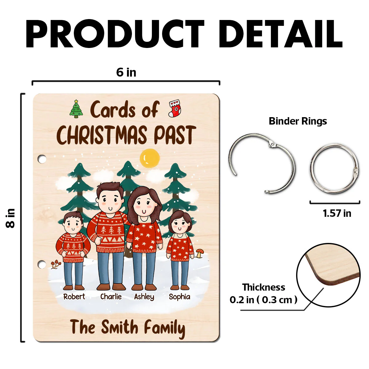 Comic Family Together Christmas Personalized Card Keeper, Card Holder, Card Book, Cards Keepsake - Image 9