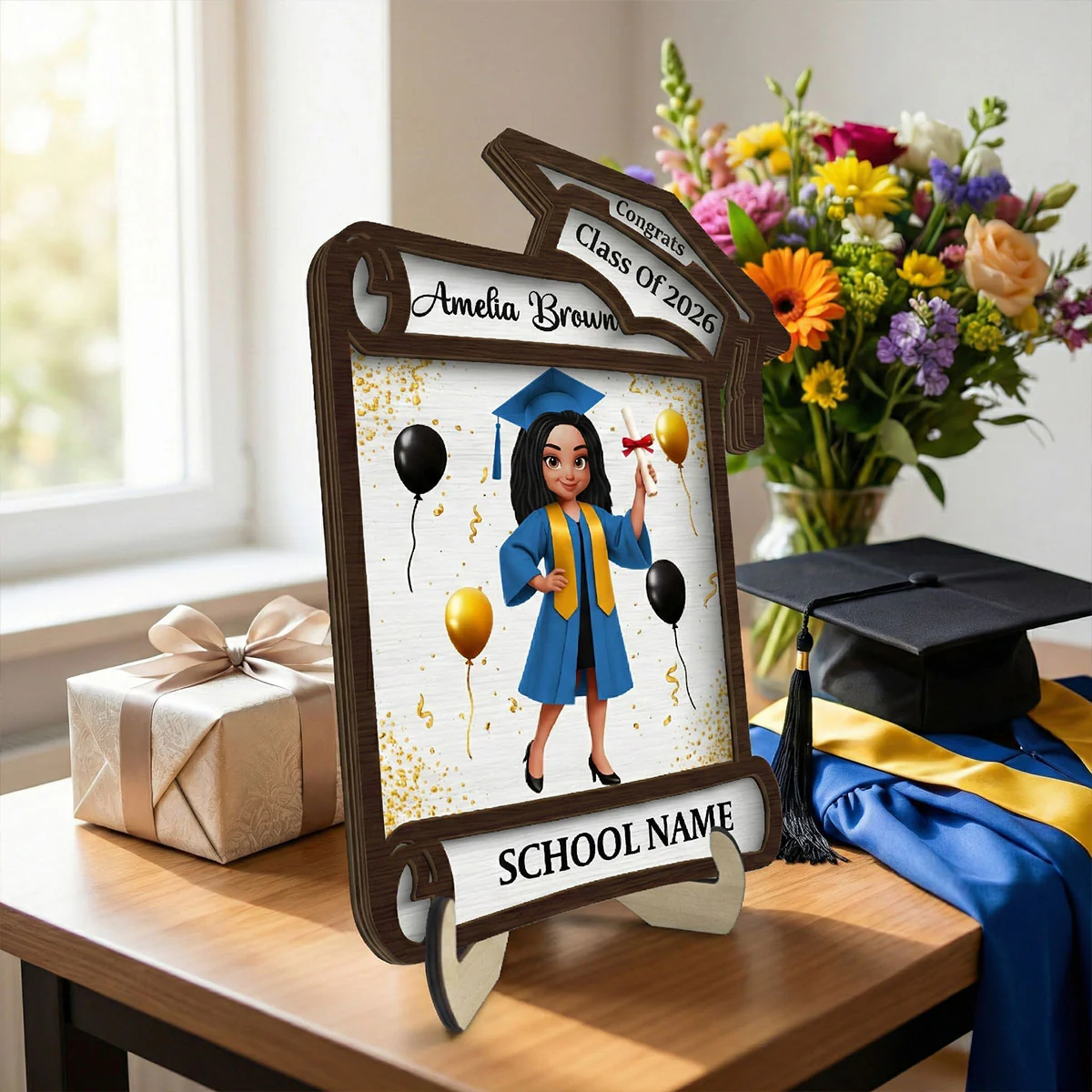 Congrats Class Of 2026 2027 Senior - Personalized 2-Layered Wooden Plaque - Graduation Gift For Graduates, Daughter, Son - Image 2