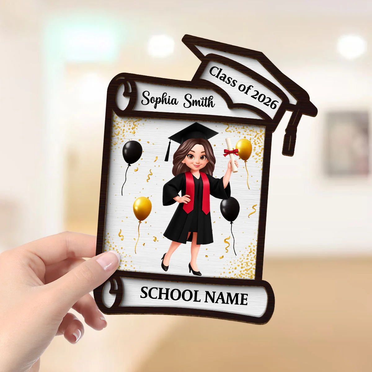 Congrats Class Of 2026 2027 Senior - Personalized 2-Layered Wooden Plaque - Graduation Gift For Graduates, Daughter, Son - Image 4