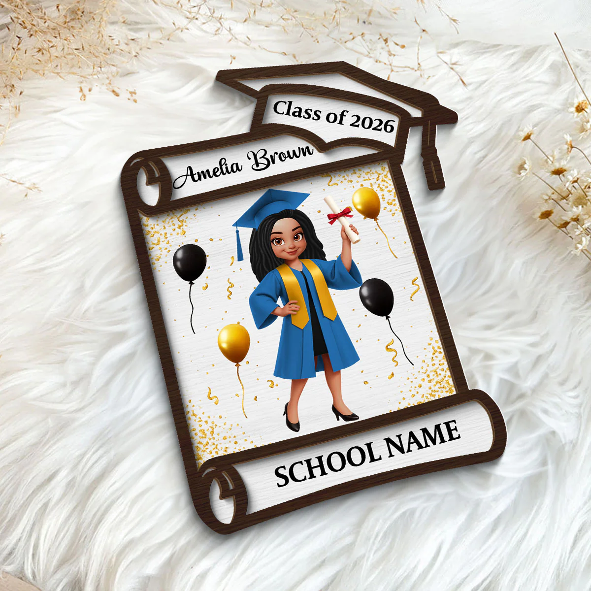 Congrats Class Of 2026 2027 Senior - Personalized 2-Layered Wooden Plaque - Graduation Gift For Graduates, Daughter, Son - Image 5