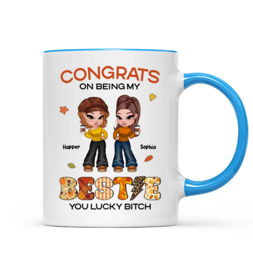 Congrats On Being My Bestie Sister Fall Season Y2K Style Personalized Mug - Image 11