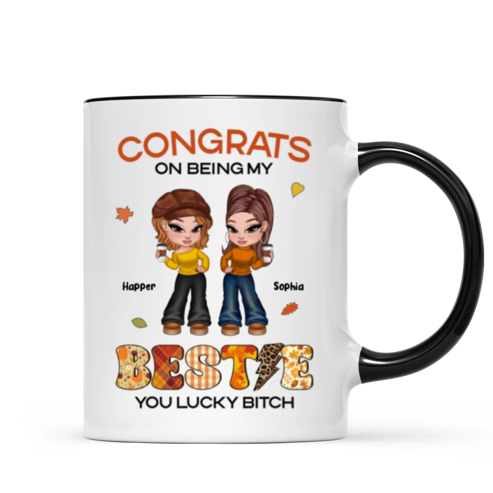 Congrats On Being My Bestie Sister Fall Season Y2K Style Personalized Mug - Image 8