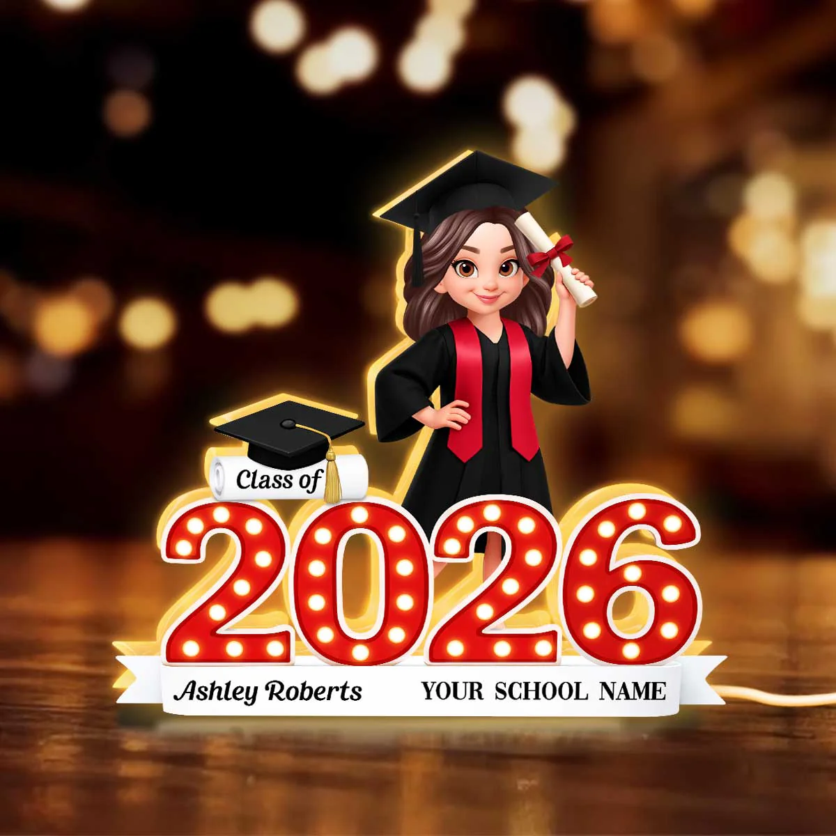 Congratulation Class Of Graduation Senior - Personalized Light Box - Gift For Graduation Day, Graduation Gift, Keepsake