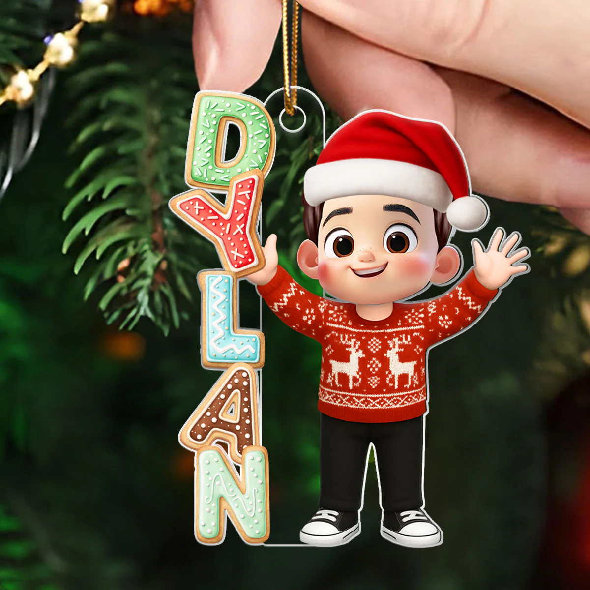 Cookies Alphabet Custom Kid Name - Personalized Acrylic Ornament - Christmas Gift for Kid, Grandkids - Image 6